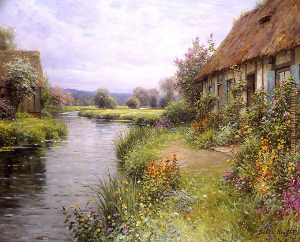 A Bend in the River painting - Louis Aston Knight A Bend in the River art painting